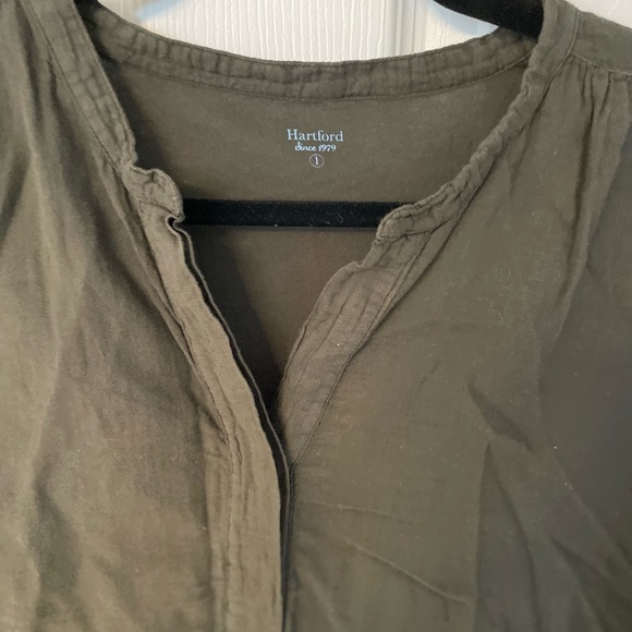 Women’s army green super soft Hartford long sleeve shirt, SZ L, great condition - Picture 3 of 4